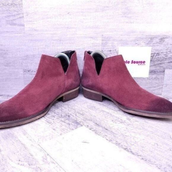 Vaneli Homer Burnished Toe Suede Ankle Boot Burgundy Red Women's 8.5 Narrow NEW - Picture 5 of 8